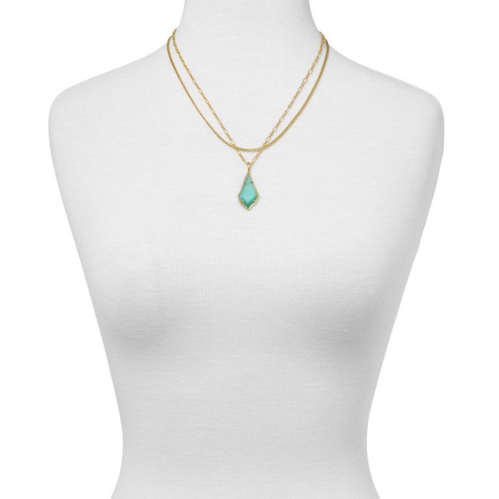 Kendra Scott 14K Gold Over Brass Jesse MultiStrand Necklace -Cat's Eye Glass NWT - Picture 8 of 9